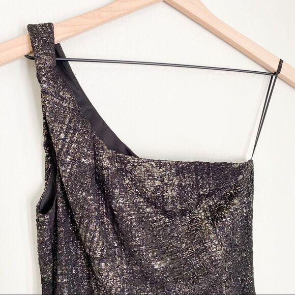 ASTR black & gold one-shoulder mini dress - Picture 3 of 6